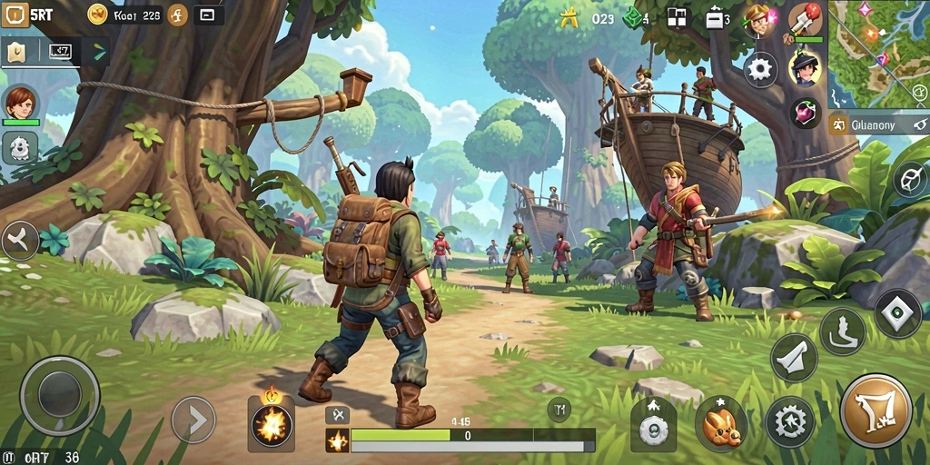 Tangkap layar gameplay 5RT menampilkan dunia terbuka yang luas dan memukau.