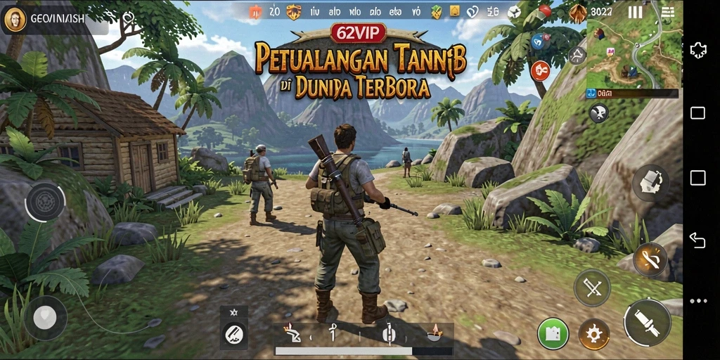 Gameplay seru di dunia terbuka 62VIP dengan misi menarik.