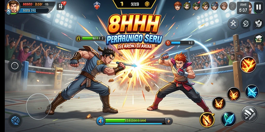 Gameplay seru dalam pertarungan karakter di 8HHH.