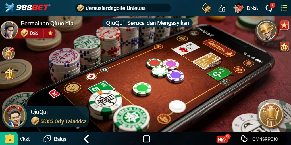 Tampilan menarik dari gameplay QiuQiu di 988BET.