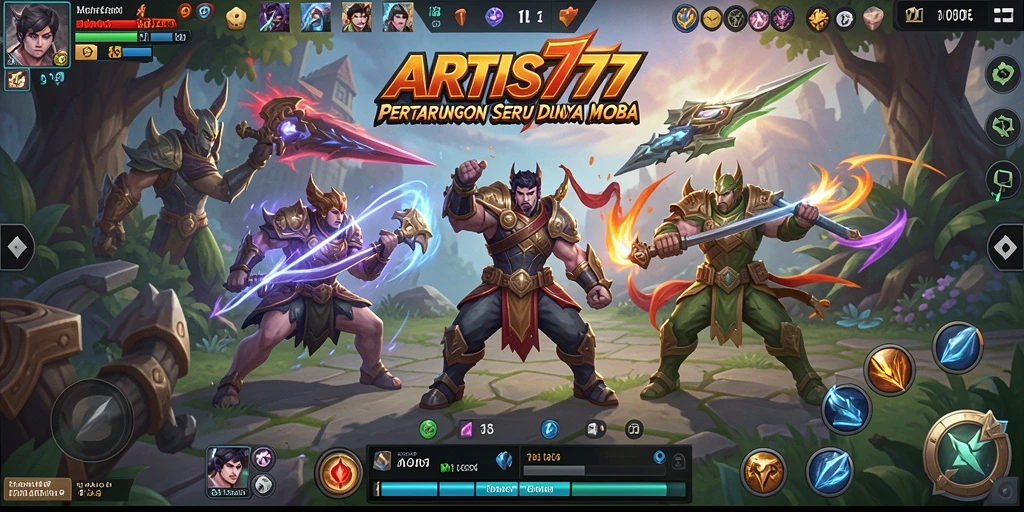 Tampilan gameplay MOBA yang menegangkan di ARTIS777.