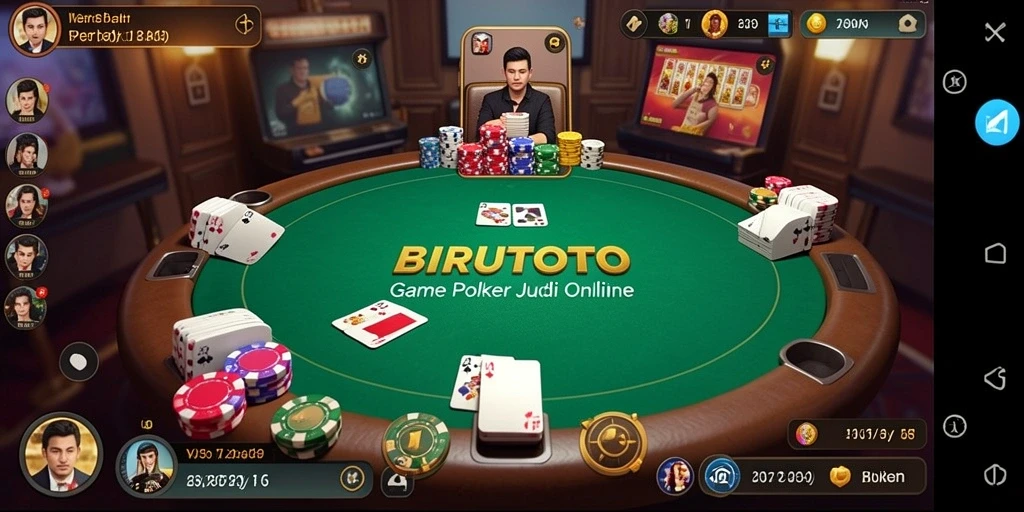 Tampilan gameplay poker BIRUTOTO yang seru dan menarik.
