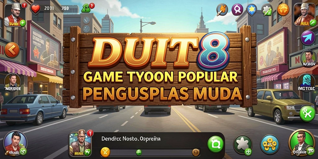 Tangkapan layar gameplay DUIT8 yang menunjukkan keseruan dalam mengelola bisnis.