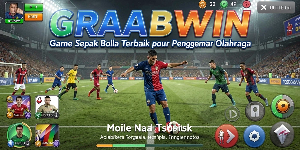 Tampilan gameplay sepak bola yang seru dan mendebarkan.