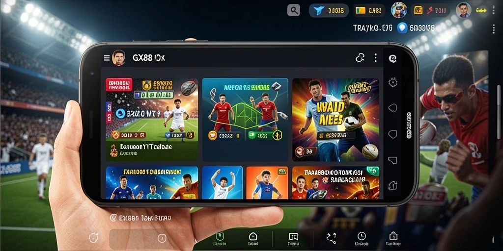 Tampilan screenshot GX88 menampilkan pengguna yang sedang melakukan taruhan olahraga.