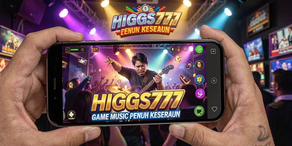 Tampilan gameplay HIGGS777 dengan grafik menarik dan interaksi musik yang seru.