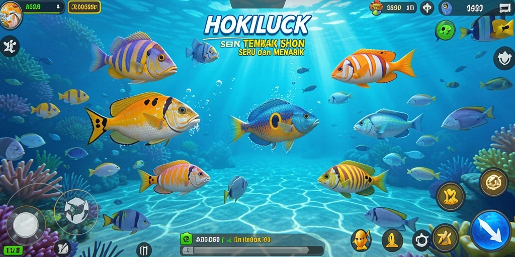 Tangkapan layar HOKILUCK menampilkan aksi seru dalam menangkap ikan.