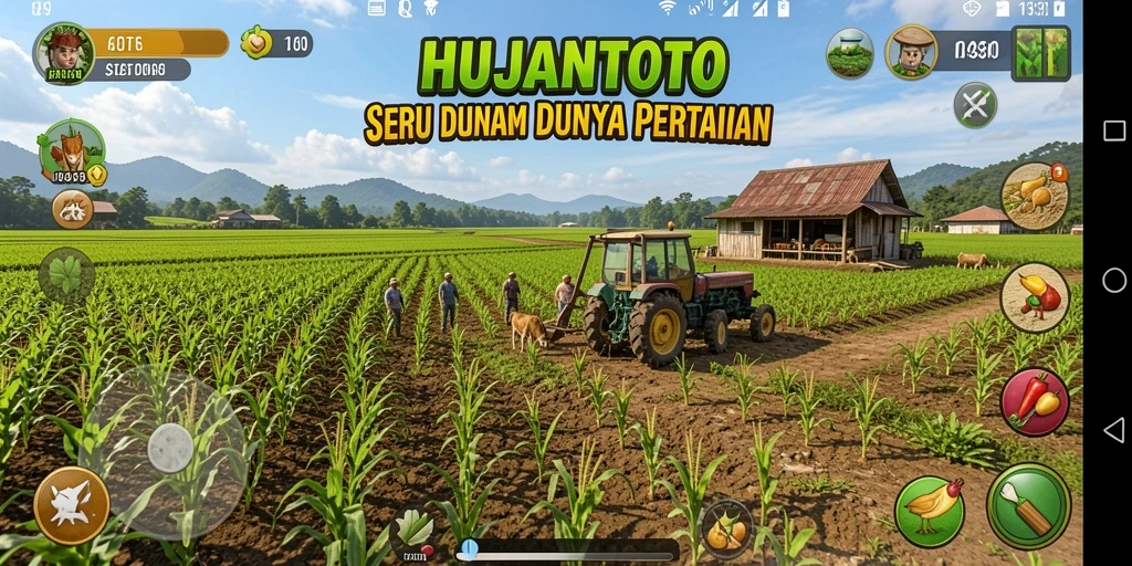 Tampilan screenshot gameplay pertanian di HUJANTOTO.