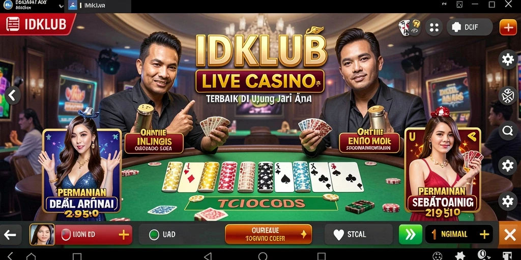 Gameplay Live Casino IDKLUB yang mendebarkan dan interaktif.