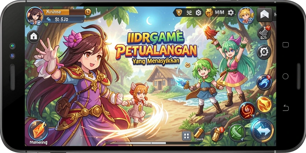 Tampilan gameplay IDRGAME yang penuh warna dan aksi seru.