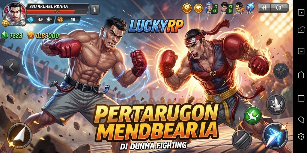Tampilan menarik saat karakter bertarung dalam game LUCKYRP.