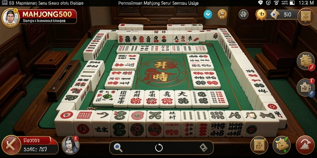 Tampilan gameplay Mahjong yang seru dan menarik di MAHJONG500.