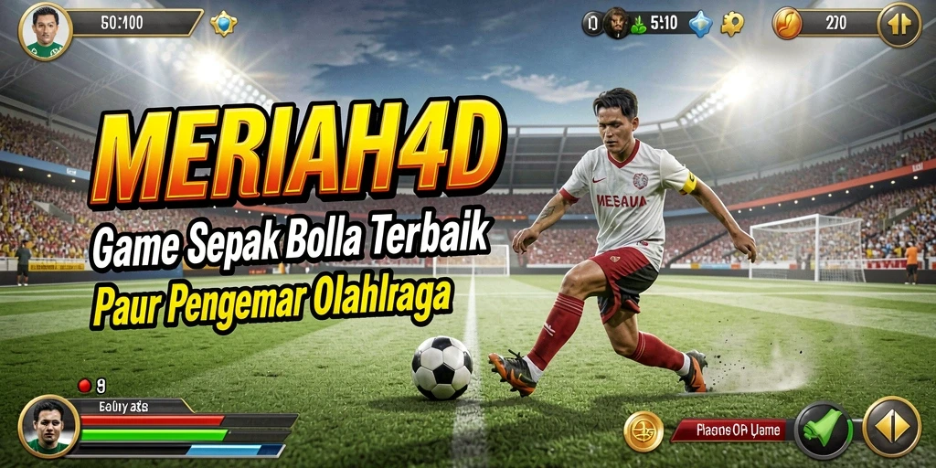 Screenshot gameplay <strong>MERIAH4D</strong> menampilkan aksi seru di lapangan sepak bola.