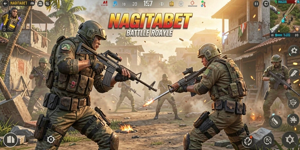 Tampilan gameplay seru dalam pertempuran Battle Royale.