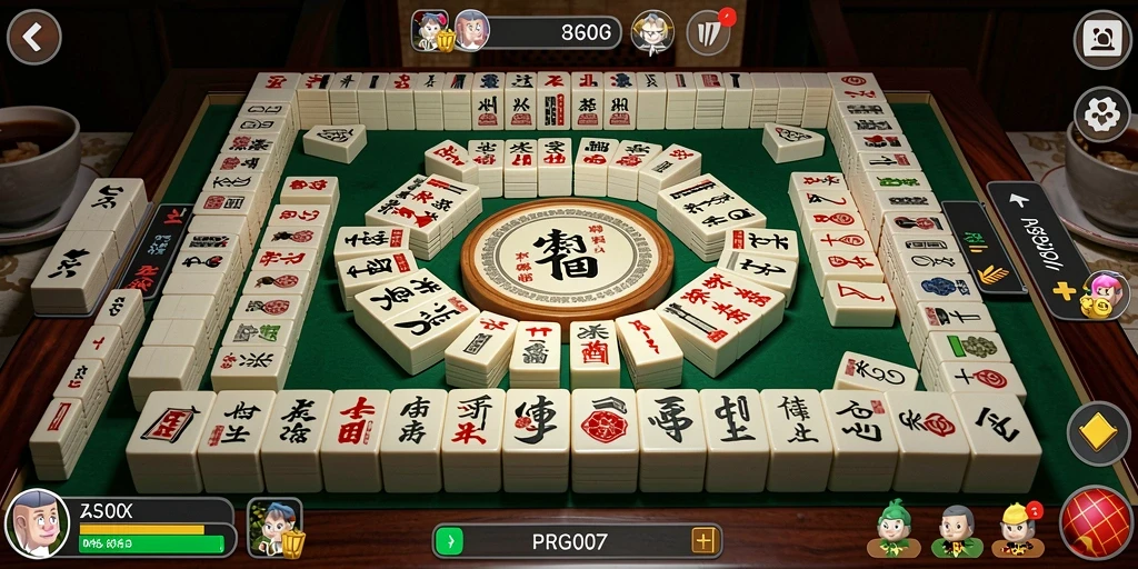 Tampilan gameplay seru dalam permainan Mahjong PRG007.