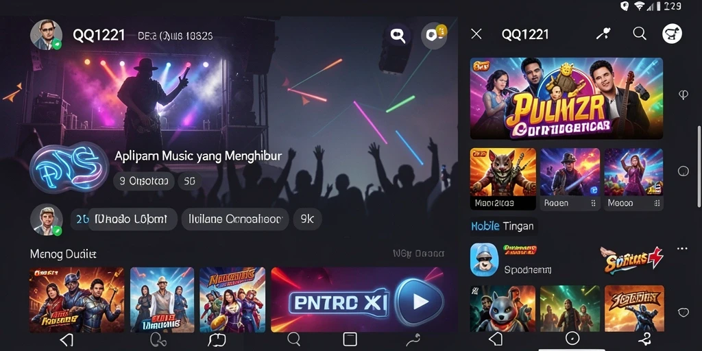 Screenshot gameplay <strong>QQ1221</strong> menunjukkan interaksi pengguna dengan musik.