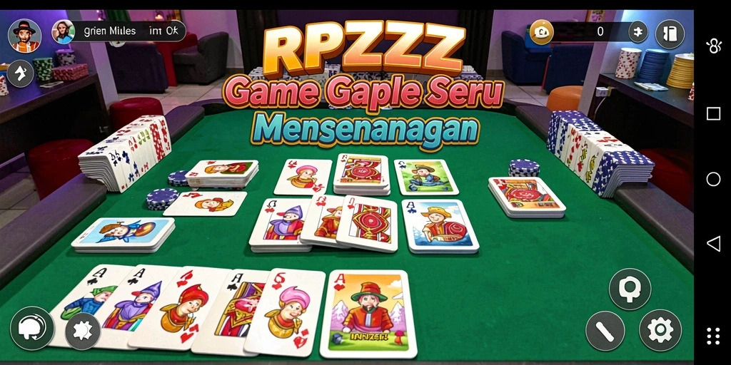 Tampilan gameplay seru dari RPZZZ yang menampilkan aksi Gaple.
