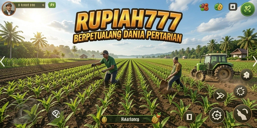 Tampilan gameplay menarik dengan aktivitas bertani dan panen.