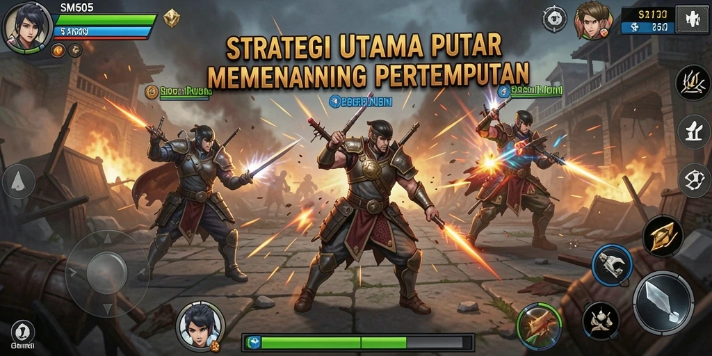 Screenshot utama SM605 menampilkan taktik pertempuran yang intens.