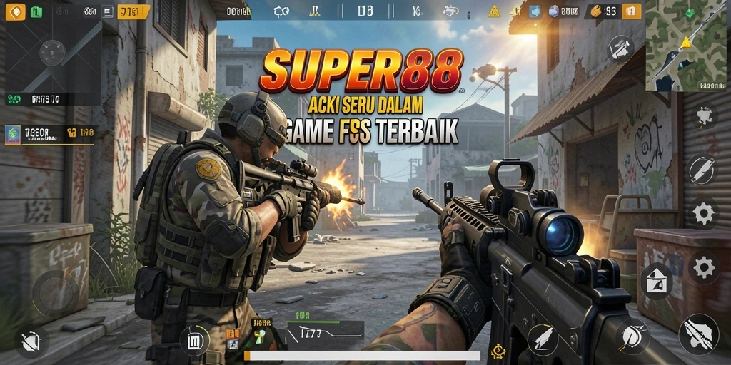 Tangkap momen aksi mendebarkan dari gameplay FPS SUPER88 yang seru.