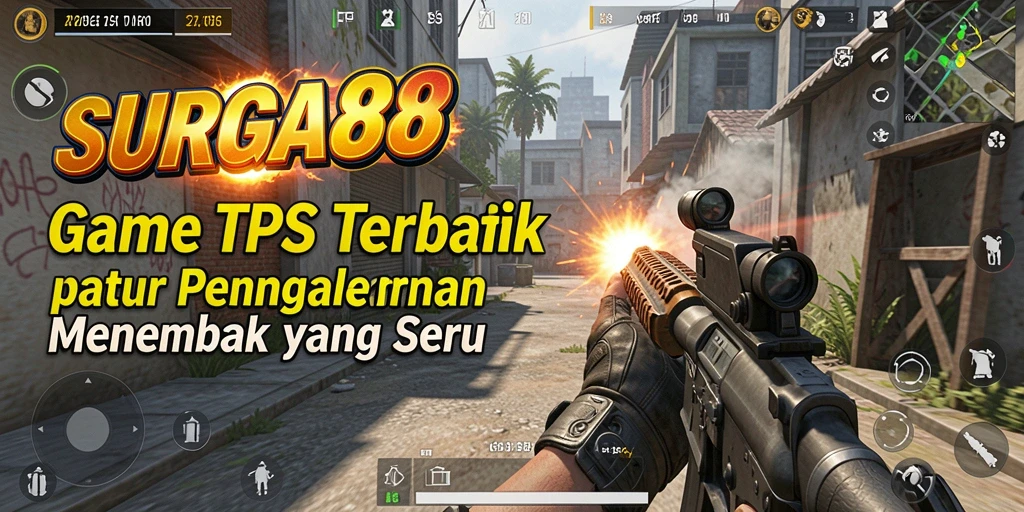 Tangkapan layar gameplay SURGA88 menampilkan aksi menembak yang mendebarkan.
